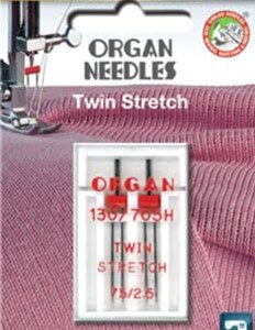 Organ: Twin strech needle 2,5mm, 2kpl