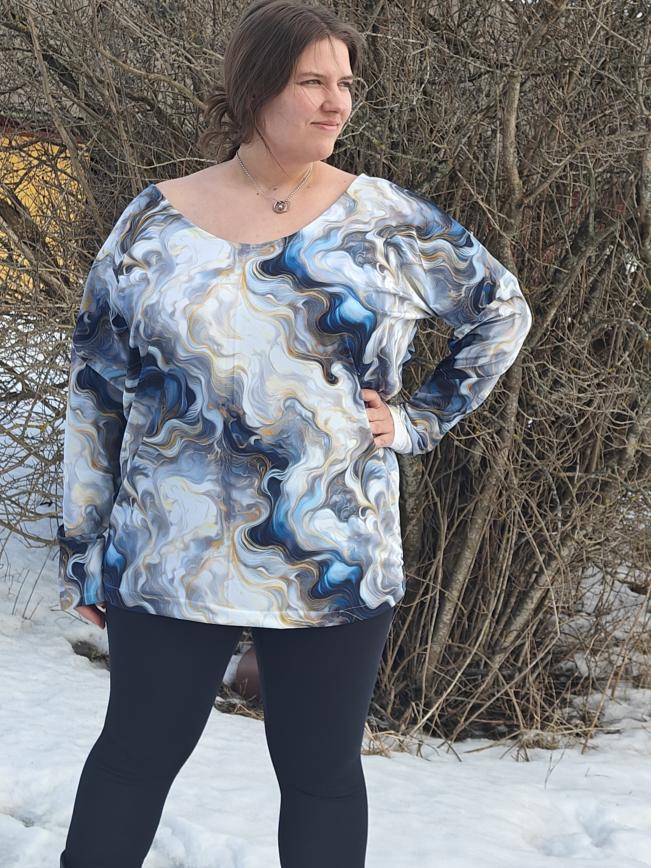 Trikoo: Kirjava marmori, sininen - Image 7