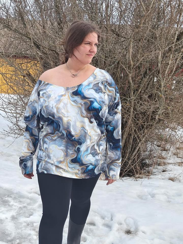 Trikoo: Kirjava marmori, sininen - Image 8