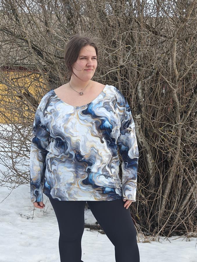 Trikoo: Kirjava marmori, sininen - Image 5