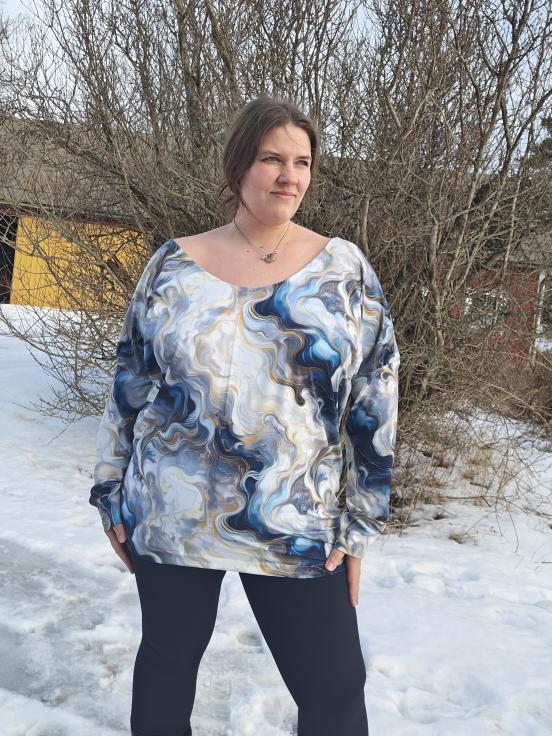 Trikoo: Kirjava marmori, sininen - Image 6