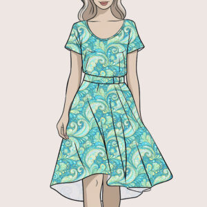 Paisleykierteet turkoosi mekko 1