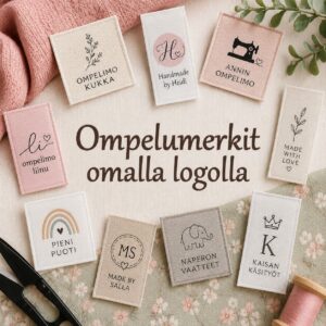 Ompelumerkit omalla logolla