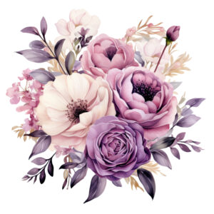 Silityskuvio: Kukkia, purple n. 20cm