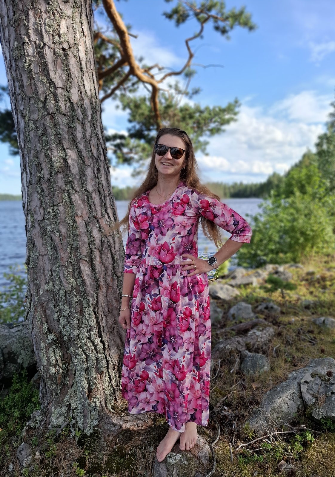 Trikoo: Värikkäät kukat, fuksia - Image 6