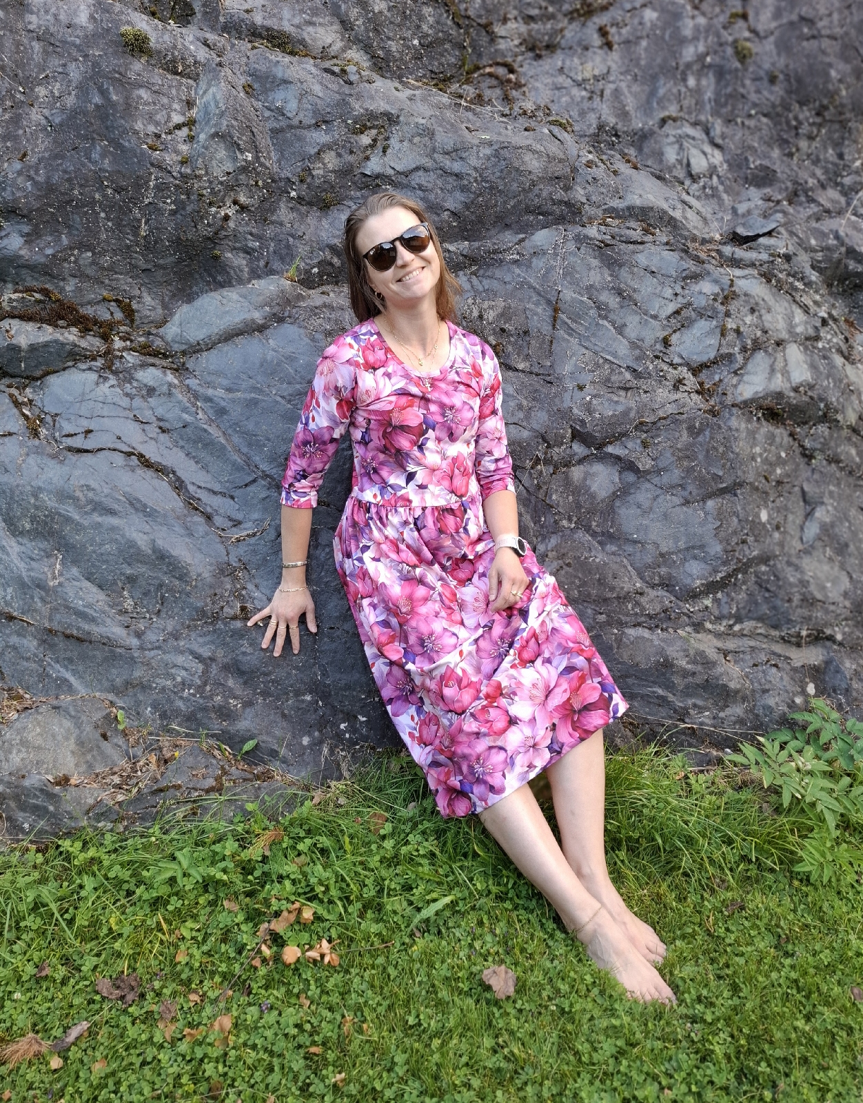 Trikoo: Värikkäät kukat, fuksia - Image 8