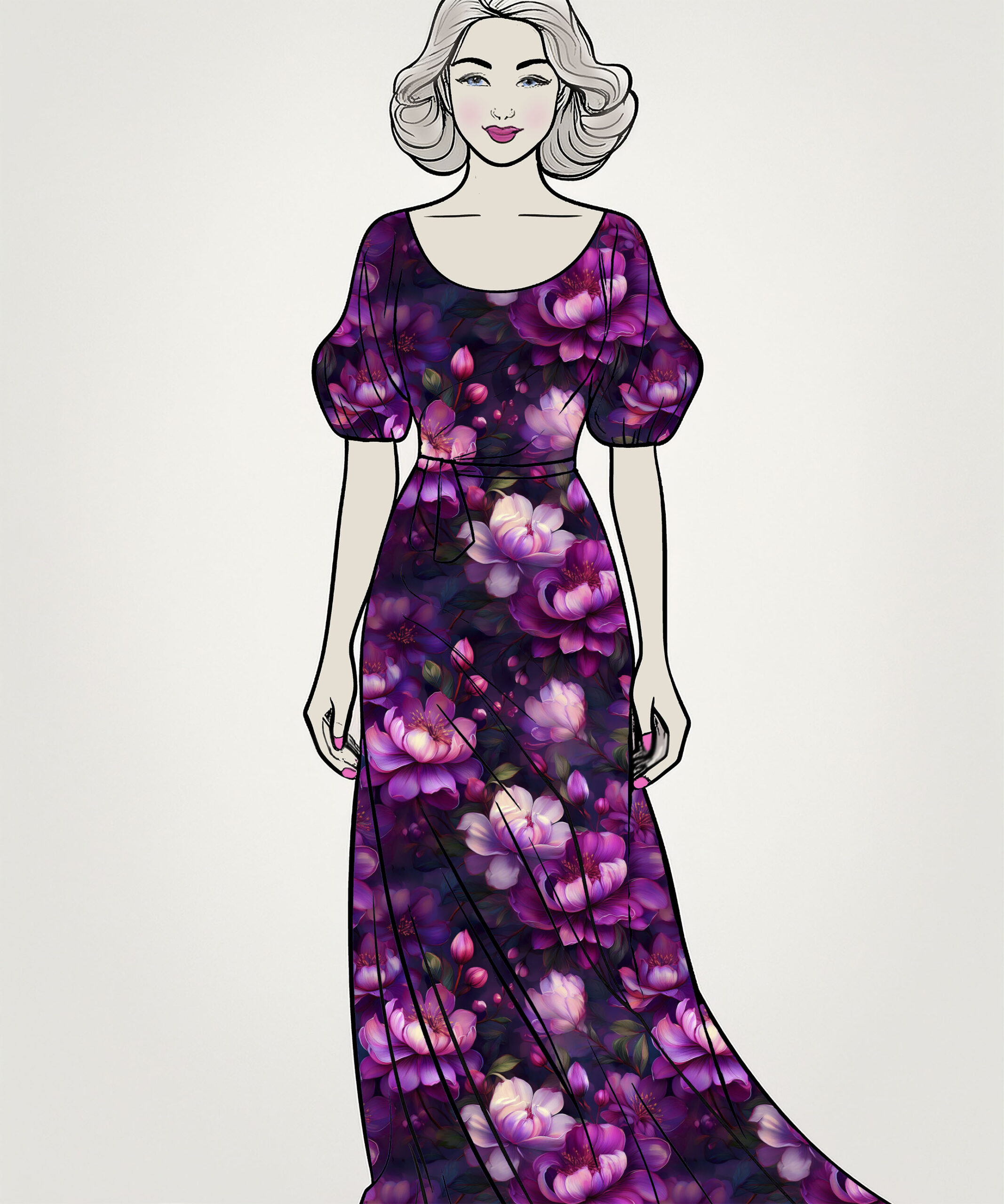 Trikoo: Kukkaloisto, fuksia - Image 4